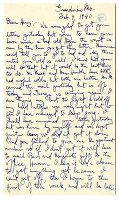 Letter from Mary Jane Truman to Harry S. Truman