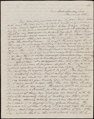 George William Curtis autograph letter signed to John Sullivan Dwight, New York, November 11, 1843
