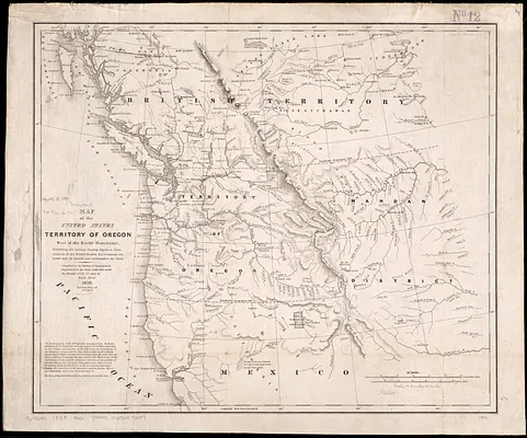 Map of the United States, Territory of Oregon, west of the Rocky Mountains, exhibiting the various trading depots or forts occupied by the British Hudson Bay Company, connected with the western and northwestern fur trade