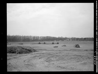 Open area with earth excavation