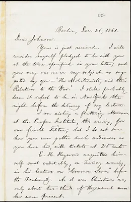 Letter from William Lloyd Garrison, Boston, [Mass.], to Oliver Johnson, Dec. 26, 1861