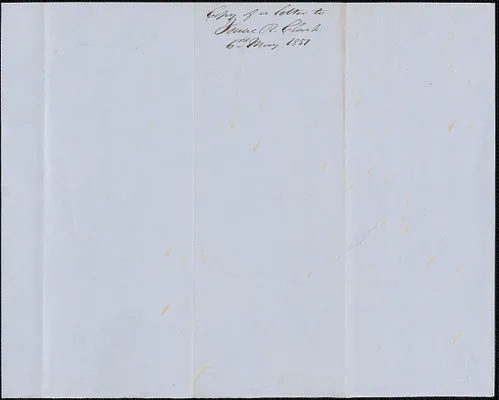 Copy of a letter from George Coffin to Isaac R. Clark, 6 May 1851