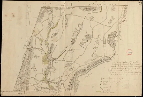 Plan of Greenfield made by Elisha Root, dated 1830