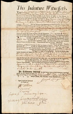 Mary Hermon indentured to apprentice with Joseph Langrel of Lebanon, 2 May 1750