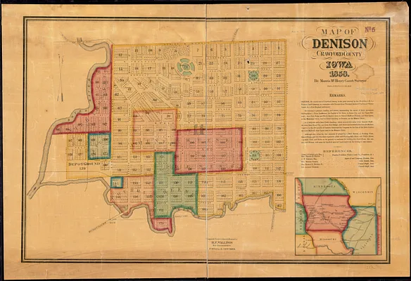 Map of Denison, Crawford County, Iowa