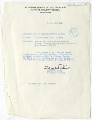 Memorandum from Sidney Souers to the National Security Council
