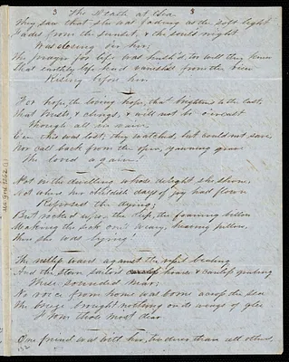 Jane Tayloe (Lomax) Worthington manuscript poems: "The Death at Sea."