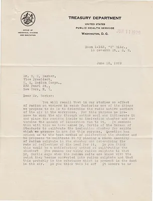 Letters Received to H.H. Barker, June 10, 1929