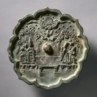 Octafoil Mirror with Legend of Herdboy and Weaver Maid