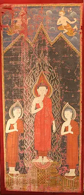 The Buddha with His Disciples Sariputta and Moggalana