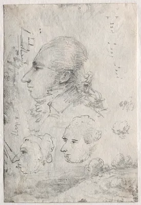 Studies of Heads (verso)