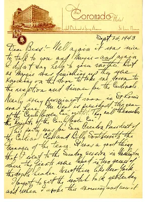 Letter from Harry S. Truman to Bess W. Truman
