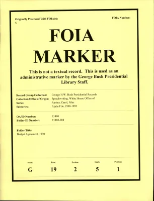 Budget Agreement 1990 [OA 6903]