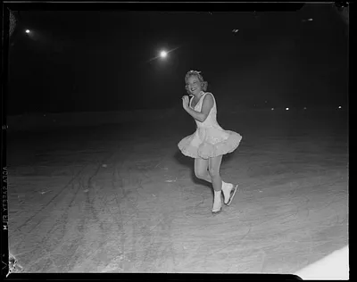 Sonja Henie skating on the ice
