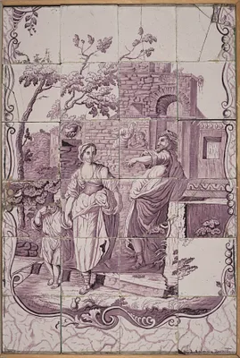 Tile Plaque: Abraham Expelling Hagar