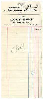 Bill from Cook & Sermon Grocery Company