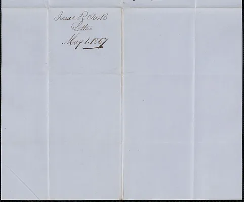 Isaac R. Clark to W. A. Harrington, 1 May 1857