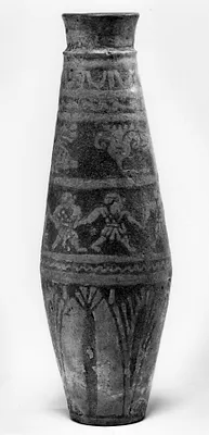 Flask with Figures and Lotus