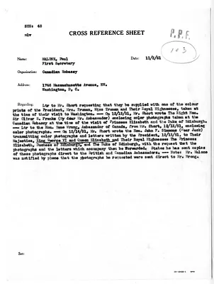 Cross Reference Memorandum