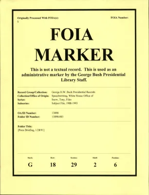 [Press Briefing, 1/28/91]
