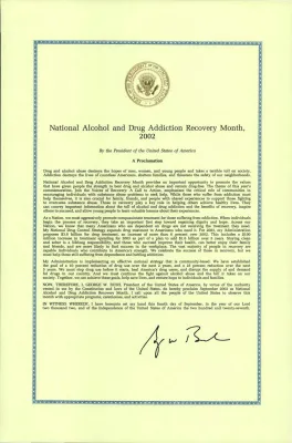 National Alcohol and Drug Addiction Recovery Month, September 2002