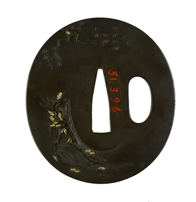 Tsuba with Shoko Reading a Book by Moonlight