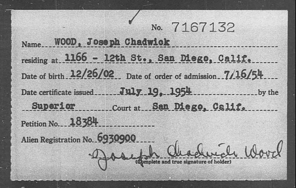 Wood, Joseph Chadwick - 1954