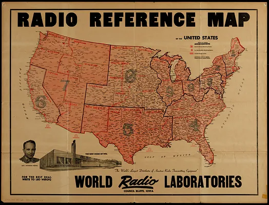 Radio reference map of the United States