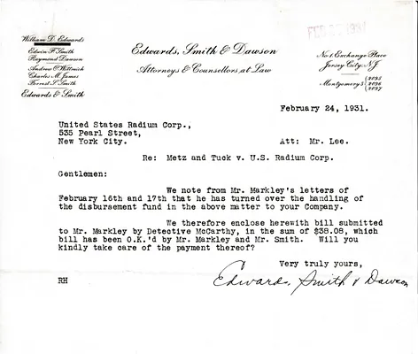 Letters Received to Mr. Lee [C.B. Lee], February 24, 1931