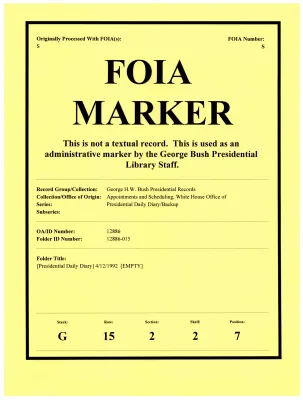 [Presidential Daily Diary] 4/12/1992  [EMPTY]