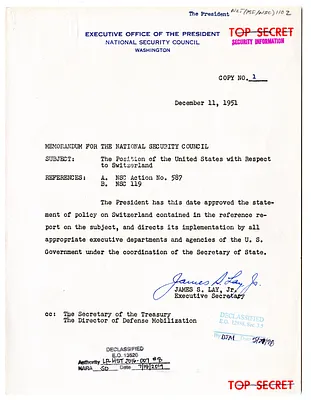 Memorandum from James S. Lay, Jr. to the National Security Council
