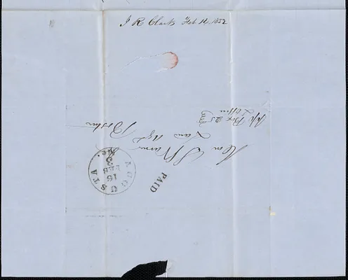 Isaac R. Clark to Samuel Warner, 14 February 1852