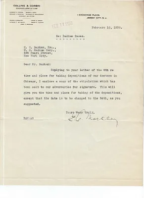 Letters Received to H.H. Barker, February 10, 1930