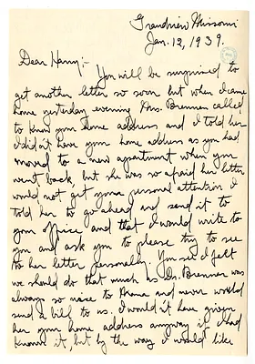 Letter from Mary Jane Truman to Harry S. Truman