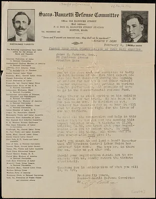Adolph G. Wittner (Sacco-Vanzetti Defense Committee) typed letter signed to James M. Cameron, Boston, Mass., February 2, 1924