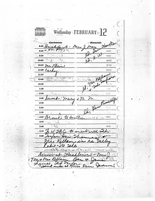 Lyndon Johnson's 1958 Desk Diary, beginning 2/12/1958