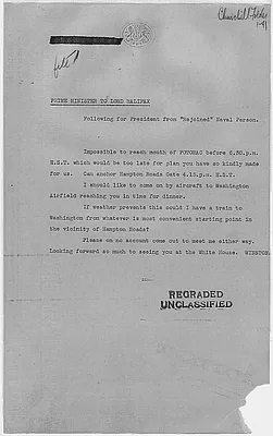 Winston Churchill to Franklin D. Roosevelt