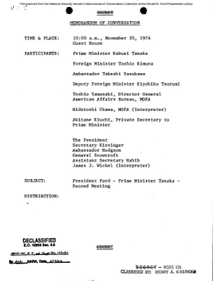 November 20, 1974 - Ford, Kissinger, Japanese Prime Minister Kakuei Tanaka