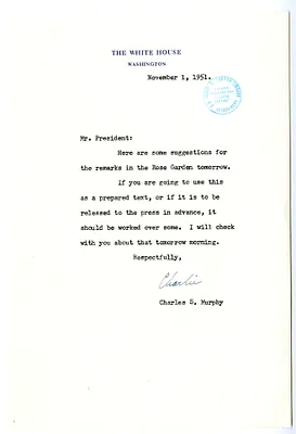 Memorandum from Charles Murphy to President Harry S. Truman