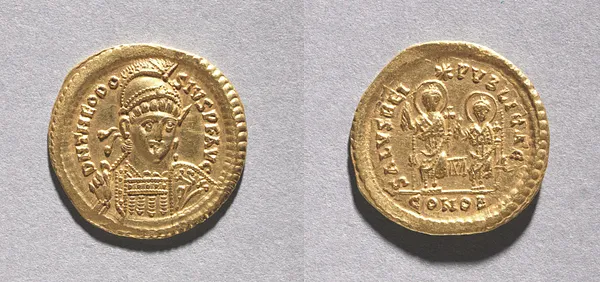 Solidus of Theodosius II and Valentinian III