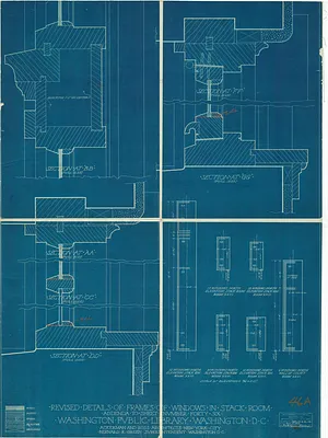 Revised Details of Frames of Windows in Stack Room
