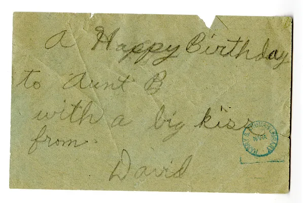 Birthday Note from David Wallace to Bess W. Truman