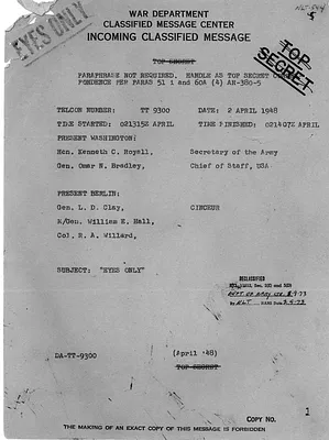 War Department Incoming Classified Messages