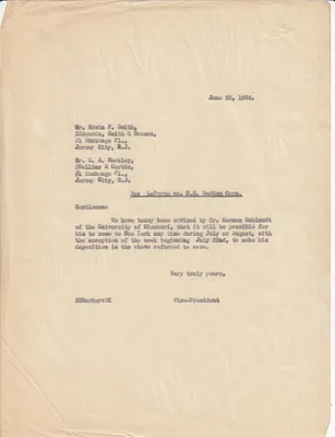 Letters Sent to Edwin F. Smith, E.A. Markley, June 29, 1934