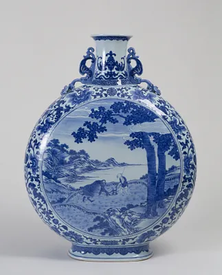 Flask with Scenes of Plowing