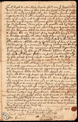 Deed from Joseph White to his son, Benjamin White