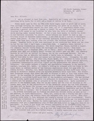 Letter about Moses Byxbe