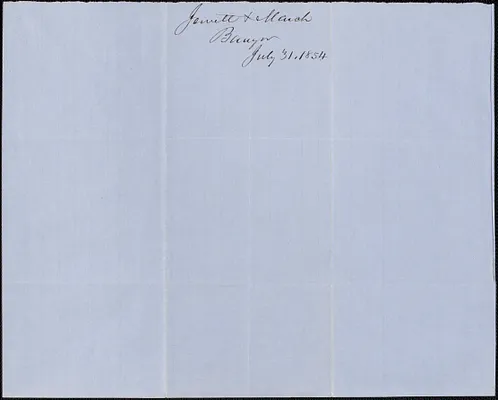 Jewett and March to J. H. Loud Treasurer, 31 July 1854