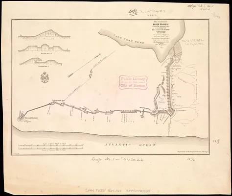 Plan and sections of Fort Fisher, carried by assault by the U.S. forces, Maj. Gen. A.H. Terry commanding, Jan. 15th, 1865