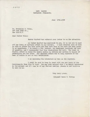 Letters Received to Dr. Frederick B. Flinn, June 17, 1925